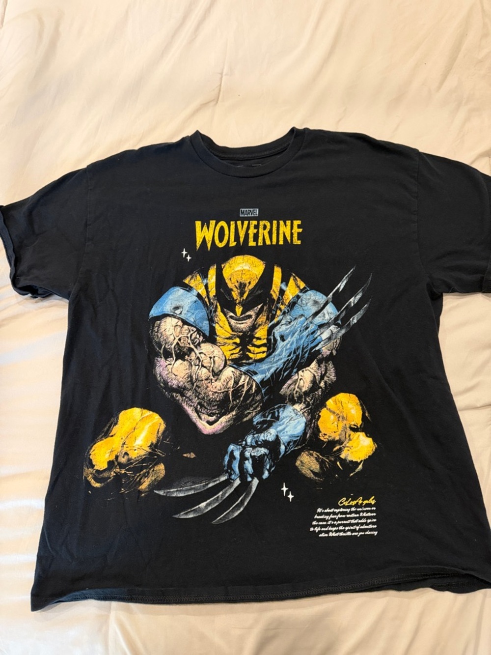 Marvel Wolverine Tee - Black with Yellow & Blue Graphic